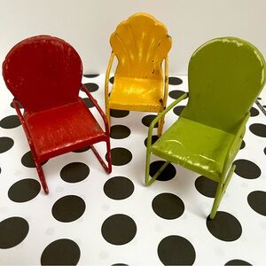RETRO 🔶 MINATURE METAL TULIP CHAIRS SET OF 3